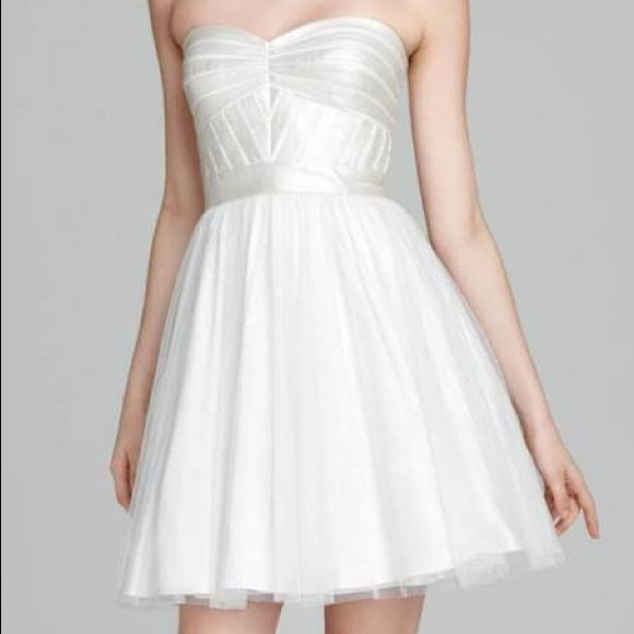 Aidan Mattox Faux Leather Strapless Dress - NWT - Picture 1 of 8